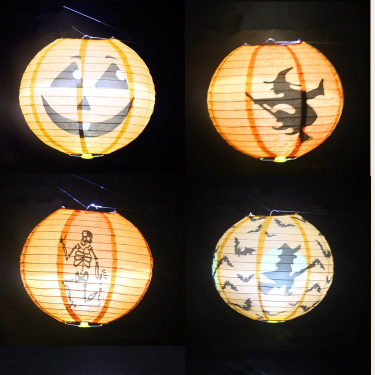 Round Paper Lantern for Halloween Decoration