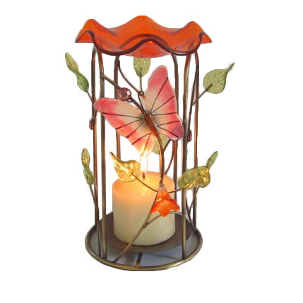 Decorative Metal candle holder with butterfly design