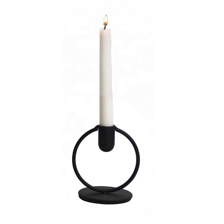 Multicolor optional simple round shape table metal candle holder for dinner