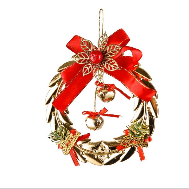 Red Flower Gold Bell Snowflake Indoor and Outdoor Christmas Decoration