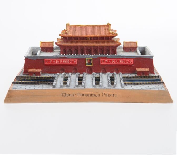 Custom 3d famous building resin Tiananmen Papers for tourist souvenirs