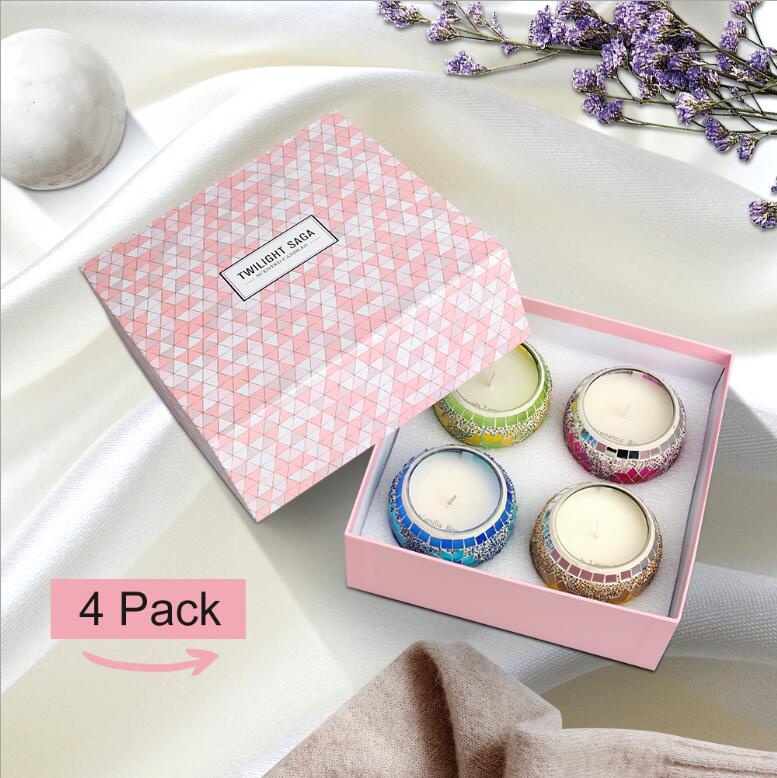 white scented mosaic glass wax gift sets for christmas birthday gift set