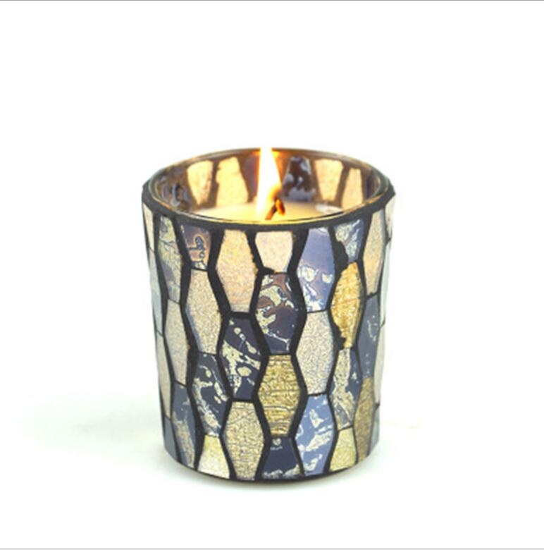 mosaic glass soybean scented candle set of 4 gift set