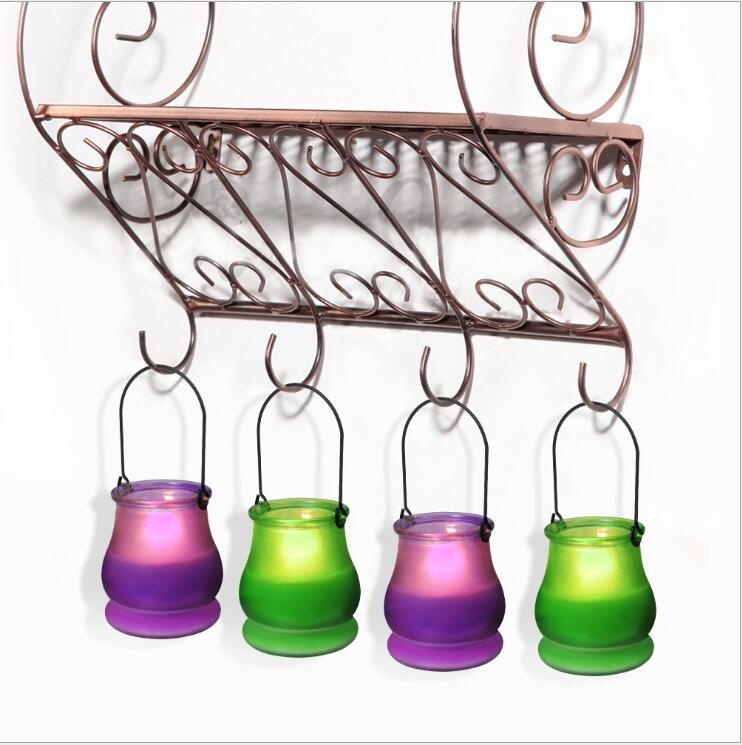 colorful special glass hurricane lantern wax candle holder