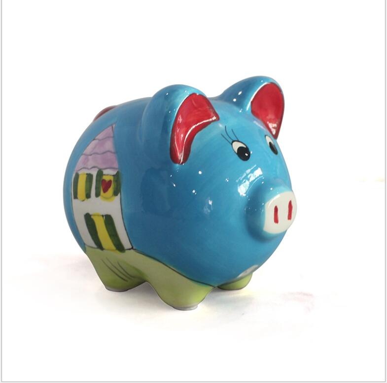 cute resin pig shape coin bank saving pot saving bank for children gift