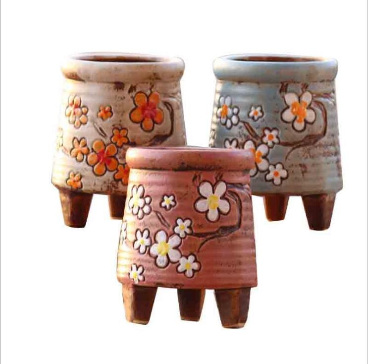 Korean garden pot flower decor hand-painted ceramic flower pots
