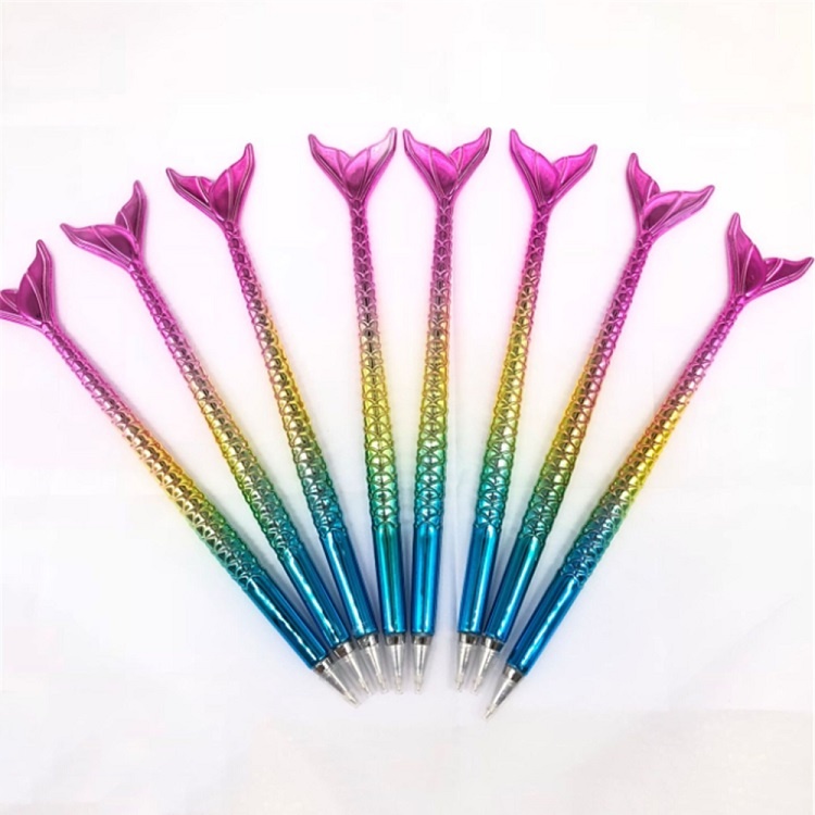 Colorful Shiny Fish Tail Office Stationery Gift Pen Creative Mermaid Ballpoint Pen