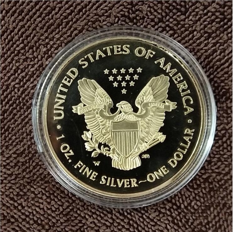 gold and silver Souvenir coin statue of liberty tourism souvenir