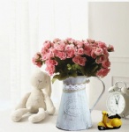 metal flower pot vase with rope decoration