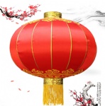 Outdoor Waterproof Traditional Round Red Chinese Fabric Silk Lanterns
