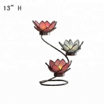 Decorative Lotus Glass Tealight Candle Holder