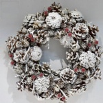 Wooden and red berries and twig Christmas Wreath
