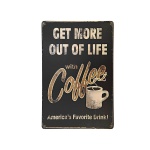 High quality home painting retro vintage coffee metal sign for wall decor art