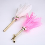 Unique pink feathers top ball pen with elegance design for wedding/advertisement gift