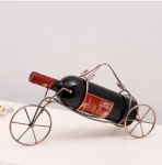 Creative metal wire art wine bottle holder with handle Rickshaw Design