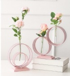 Creative Metal pink round Geometric art home decoration /vase