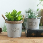 Mini Metal flower pot /garden planter with rope/metal flower pots garden bucket