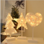 Plastic Christmas Tree/heart /star LED Night Light Creative Shape Table Lamp Indoor Decor