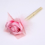 Creative Rose flower design signature pen wedding decoration sign pen with pink feather