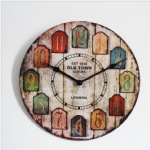 Retro Vintage Quartz Wall Clock Modern Home Decor MDF Wooden Wall Clock