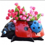 polyresin Ladybug statue animal planter for garden decoration flower pot